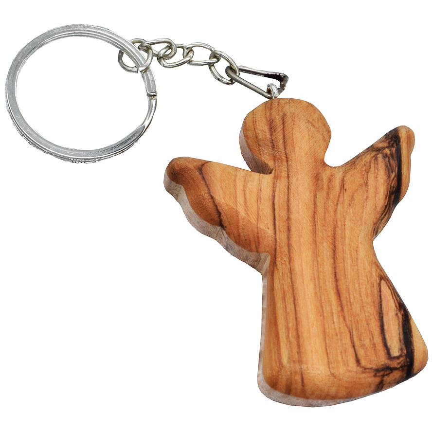 Olive Wood ‘Angel’ Keychain from Jerusalem