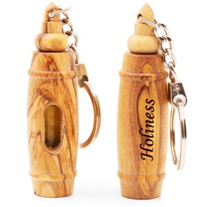 Olive wood anointing Keychain from Jerusalem