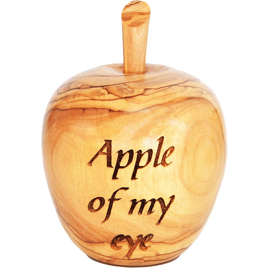 Apple of My Eye' Olive Wood Apple Paperweight Ornament