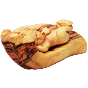 Baby Jesus in the Father's Hand - Olive Wood made in the Holy Land