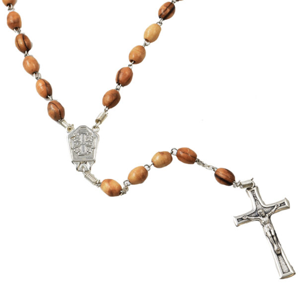 Olive Wood Rosary Beads with Holy Earth