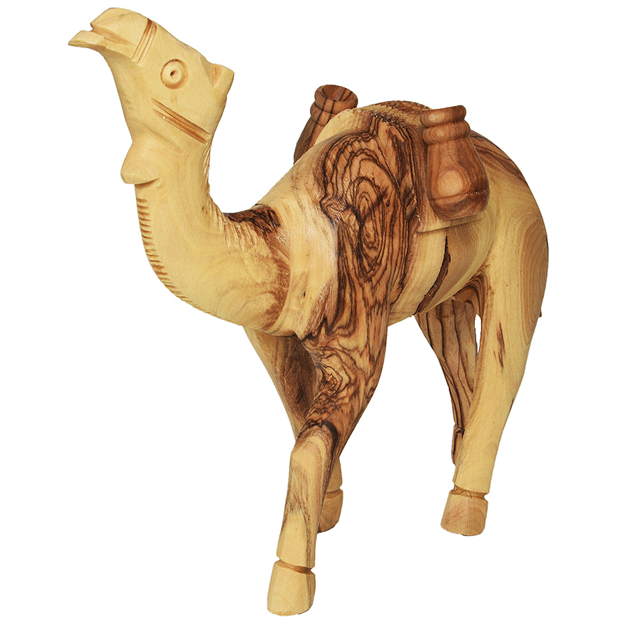 Olive Wood Camel Carrying Pots – Made in the Holy Land – 6″