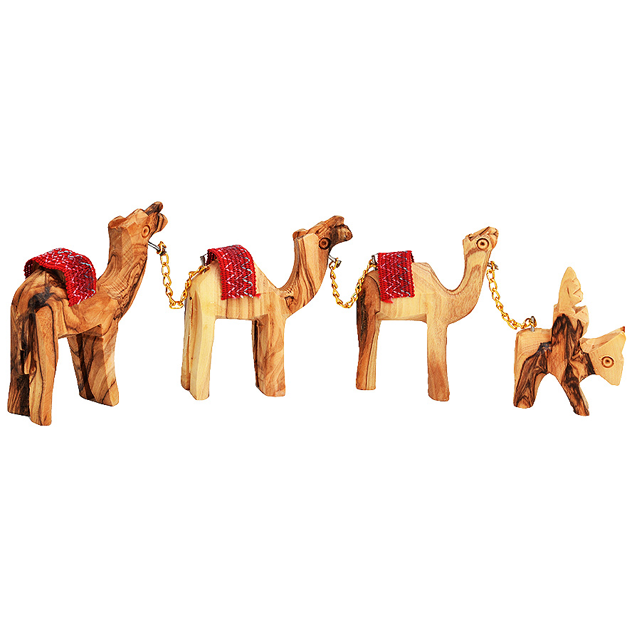 Olive Wood Camel Train – Made in the Holy Land