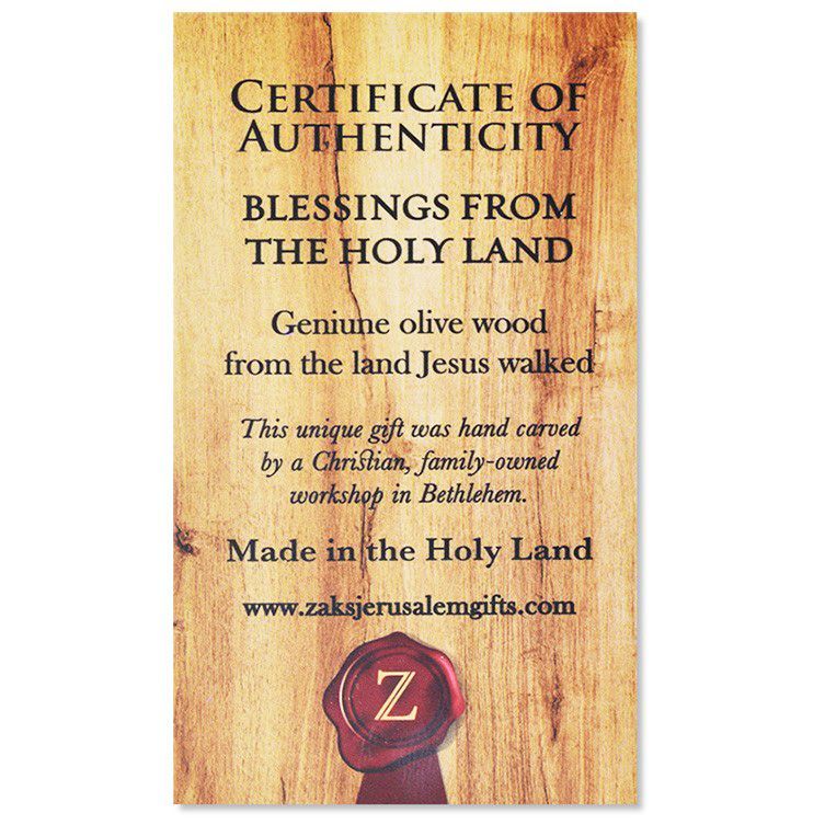 Made in the Holy Land certificate