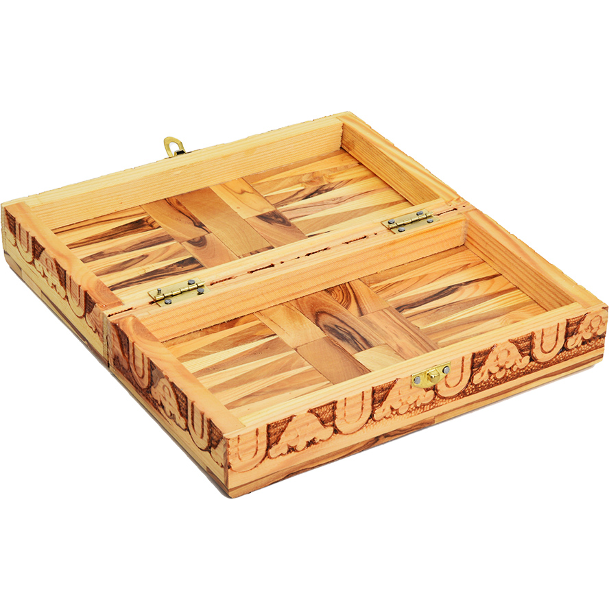 Wooden Chess Board Game – Made in Israel from Olive Wood (open box)