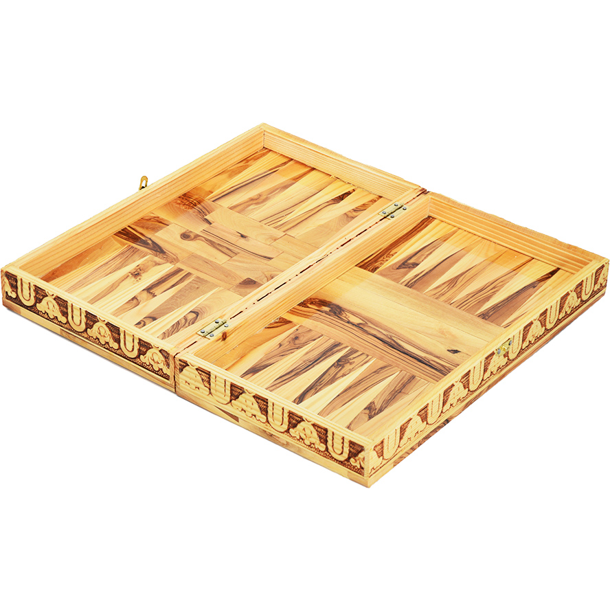Wooden Chess Set – Made in Israel from Olive Wood – 12″ (open for backgammon)