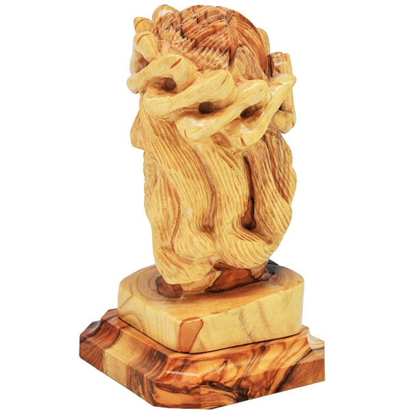 'Jesus with Crown of Thorns' Olive Wood Bust - Catholic Art from Bethlehem