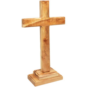 Free Standing Olive Wood Cross from Jerusalem - 10" inch