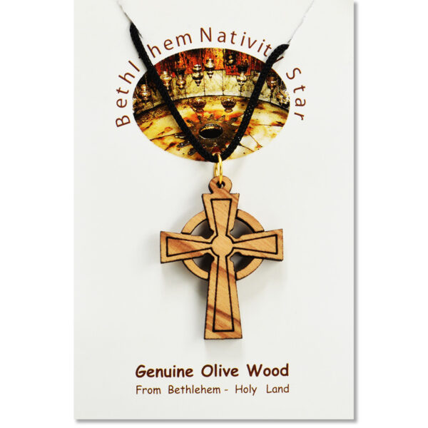 Olive Wood Raised Filigree Bottony Cross Necklace - Walmart.com