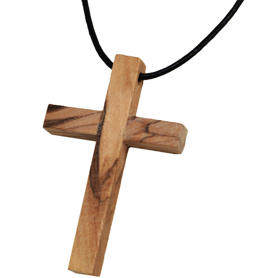 Olive Wood Cross Necklace – Holy Land