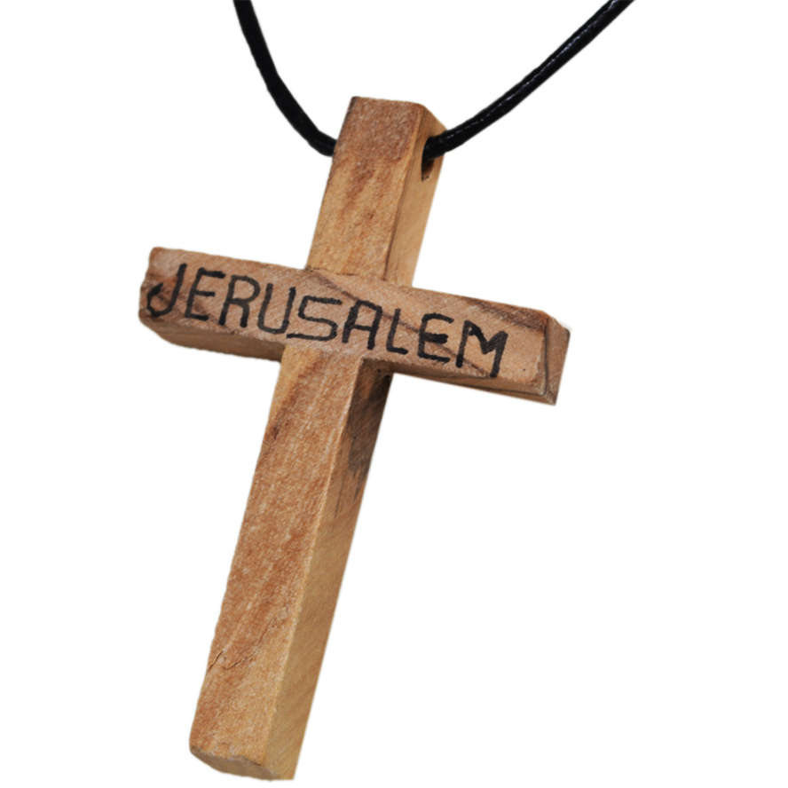 Olive Wood Cross Necklace – Jerusalem Holy Land