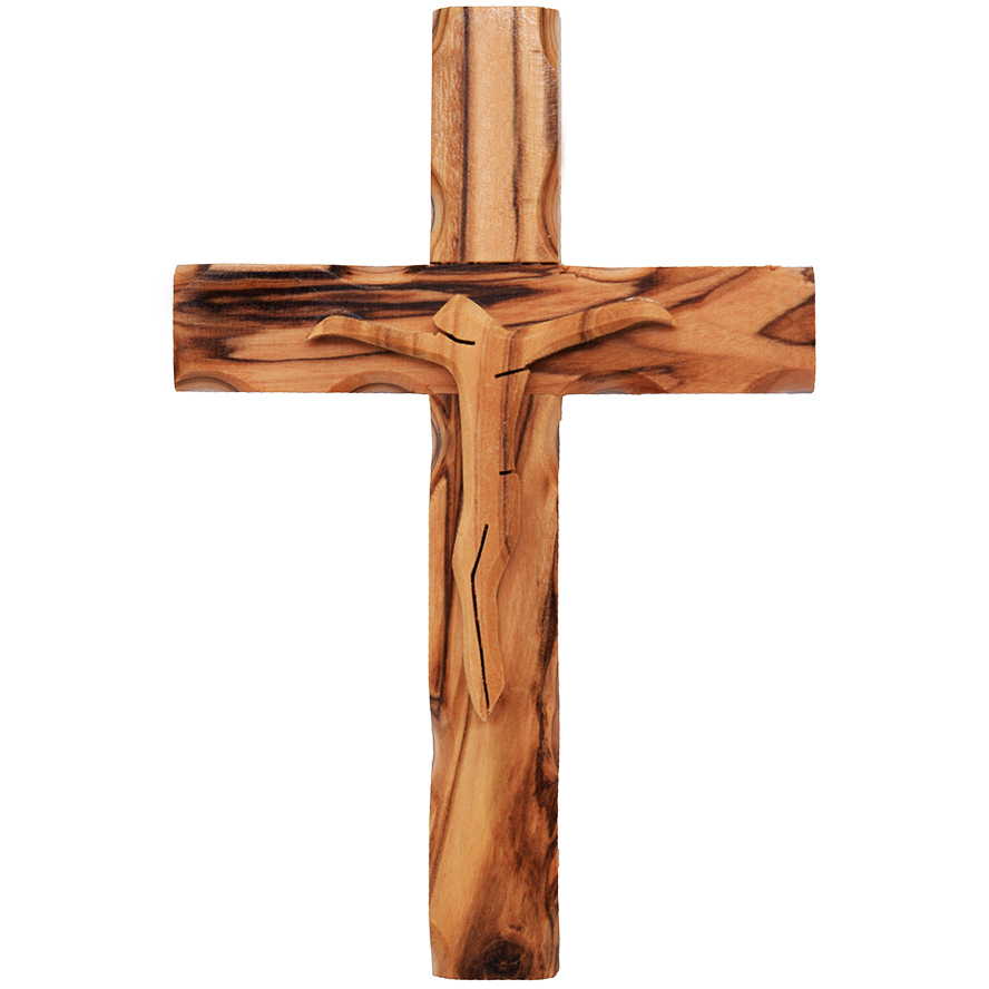 Olive Wood Crucifix from Jerusalem – Wall Hanging – 5″ inch