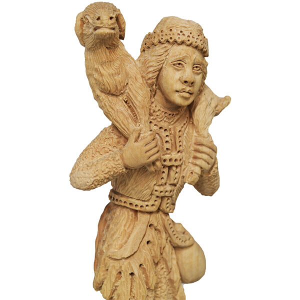 Biblical Art 'David the Shepherd Boy' Statue 'Grade A' Olive Wood Figurine (detail)