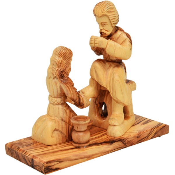 Jesus Washes the Feet of Peter' Olive Wood Ornament
