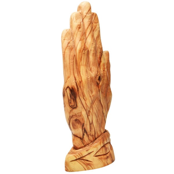 'Engraved You on the Palm of MY Hands' Olive Wood Hand - 9" (rear view)