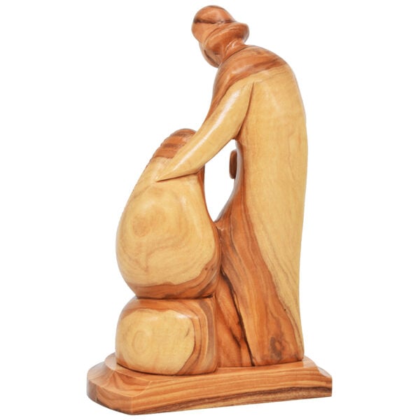 Joseph, Mary and Baby Jesus Olive Wood Figurine from Bethlehem (rear view)