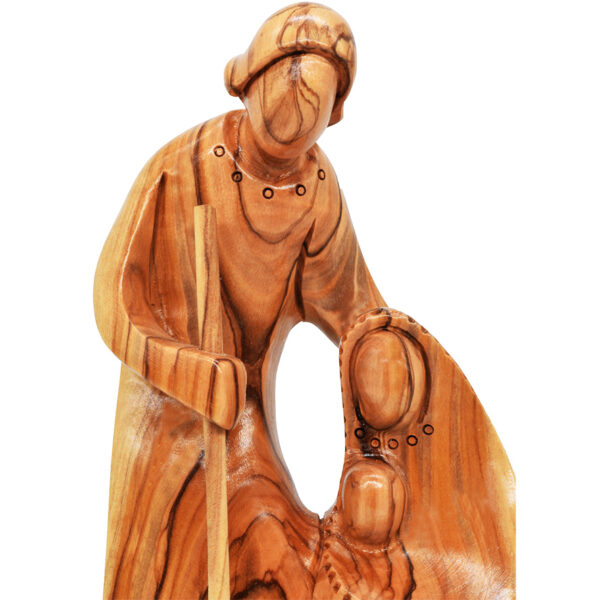Joseph, Mary and Baby Jesus Olive Wood Figurine from Bethlehem (Detail)