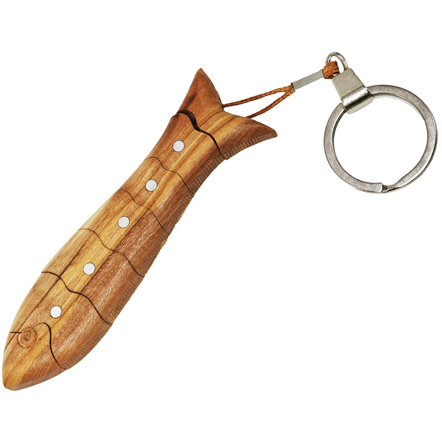 Olive Wood Fish Keychain from The Holy Land - Expandable