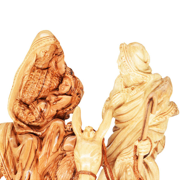Holy Family 'Flight to Egypt' Olive Wood Carving - Bethlehem 6"