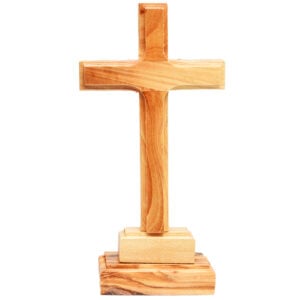 Free Standing Olive Wood Cross from Bethlehem - 5"