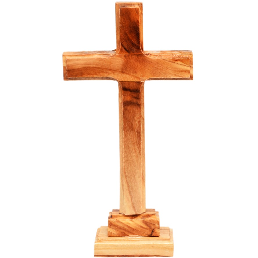 Free Standing Olive Wood Cross from Bethlehem – 7″