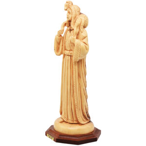 'Jesus the Good Shepherd' Statue - Made in Bethlehem - 10 inch (side view)