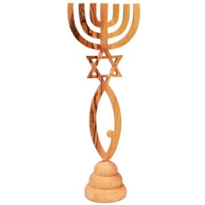 Grafted In' Messianic Symbol - Free Standing Olive Wood Ornament