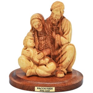Holy Family' Figurine Olive Wood Carving from Bethlehem - 4.5"