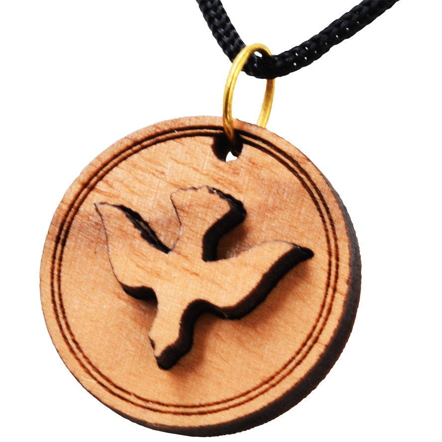 Olive Wood ‘Holy Spirit Dove’ Necklace – Made in the Holy Land