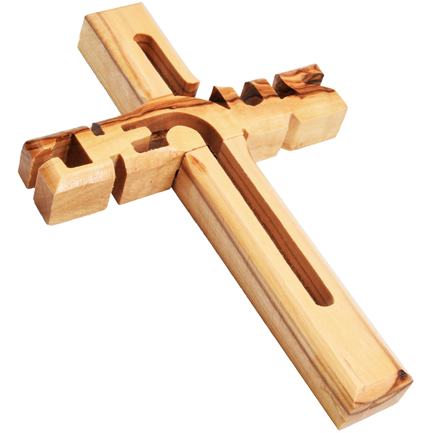 Jesus Cross’ Olive Wood Wall Hanging – Made in Bethlehem – 5″