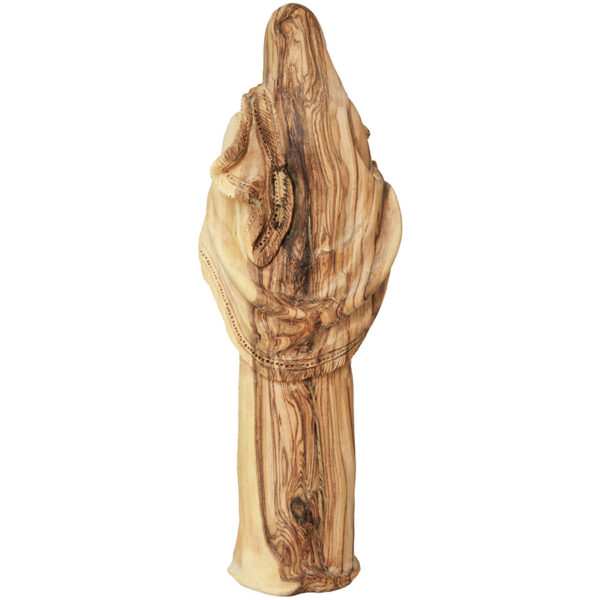 Biblical 'Jesus the Good Shepherd' Statue 'Grade A' Olive Wood Figurine (back view)