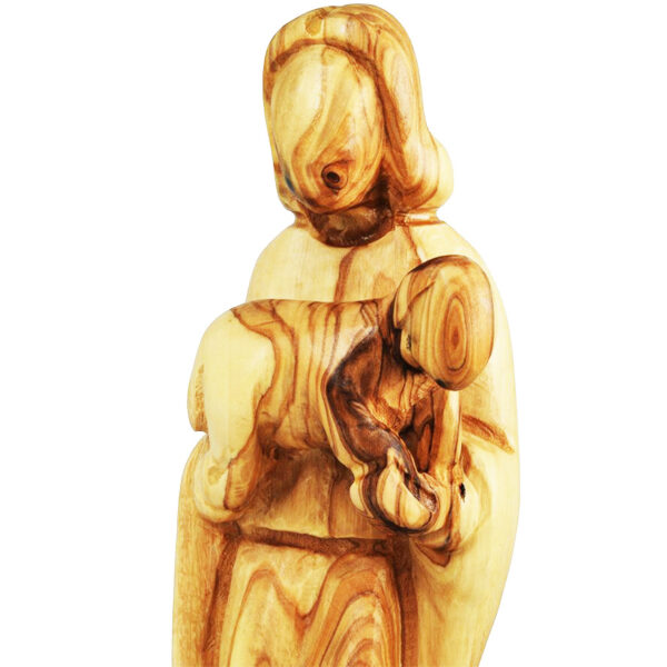 Jesus 'The Good Shepherd' Figure - Faceless Olive Wood Statue (detail)