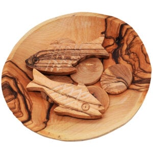 Olive Wood 'Loaves and Fish' Jesus Miracle - Bible Study Gifts