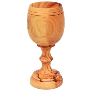 'The Lord's Supper' Olive Wood Cup from Jerusalem - 4"