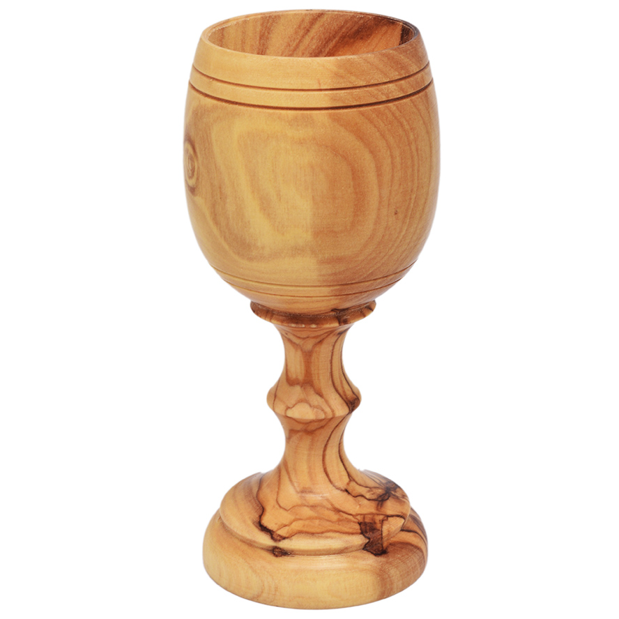 ‘The Lord’s Supper’ Olive Wood Cup from Jerusalem – 4″