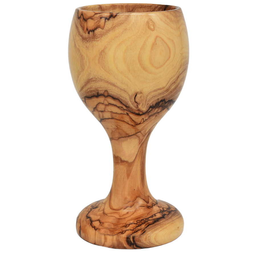 The Lord's Supper' Olive Wood Cup from the Holy Land - 6"