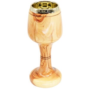 The LORD's Supper' Olive Wood Cup 'JERUSALEM' insert - 8.5"