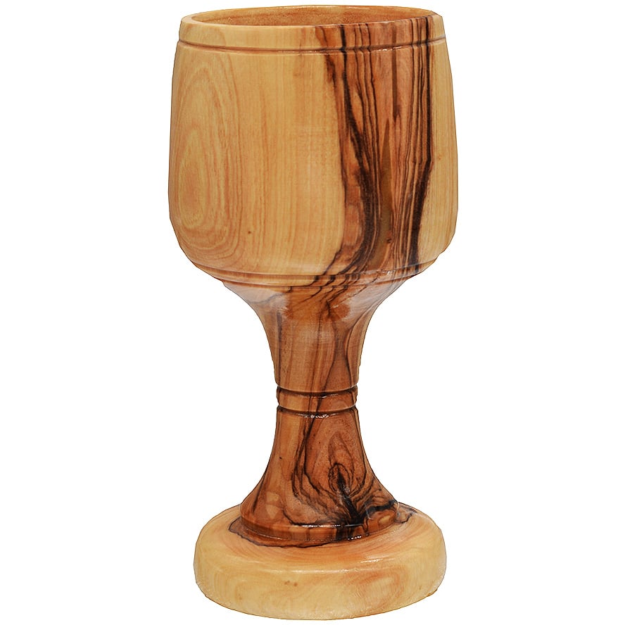The LORD’s Supper’ Olive Wood Cup – Made in the Holy Land – 6″
