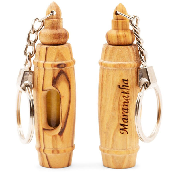 'MARANATHA' Olive Wood Anointing Keychain