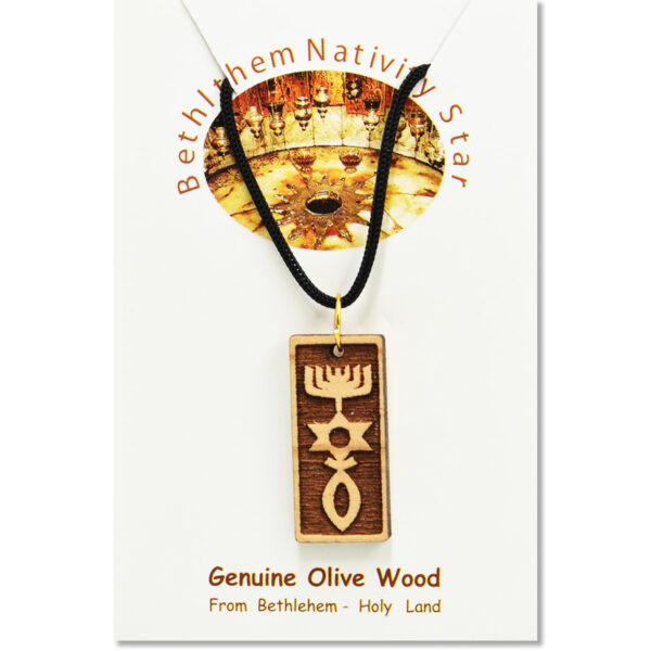 Olive Wood 'Messianic - Grafted In' Necklace from Jerusalem (certificate)