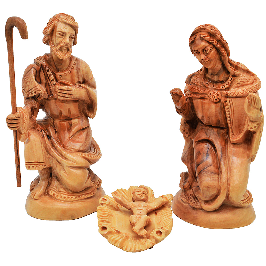 Luxury Olive Wood Joseph, Mary and Jesus Nativity pieces