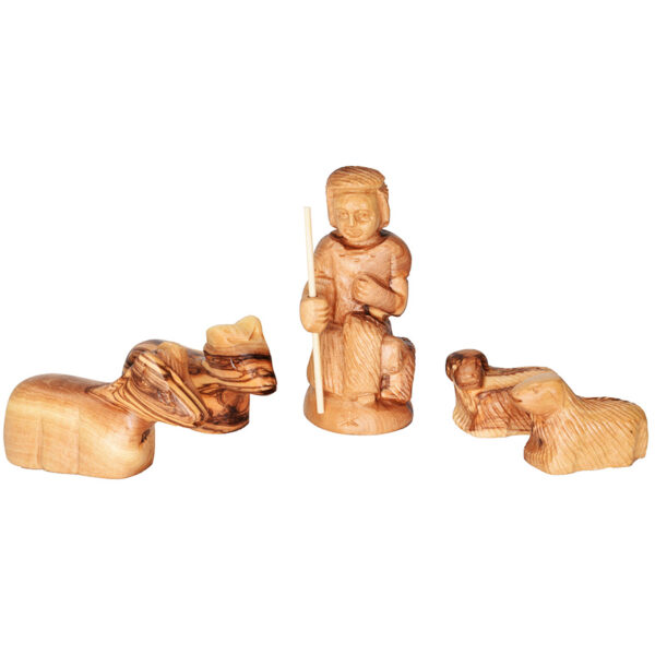 Set of Olive Wood Nativity Figurine Carvings from Bethlehem - 13 pc