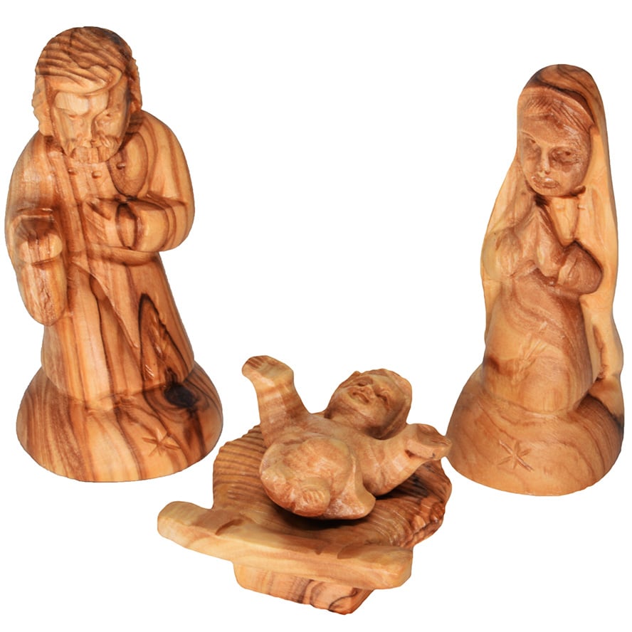 Set of Olive Wood Nativity Figurine Carvings from Bethlehem – 13 pc