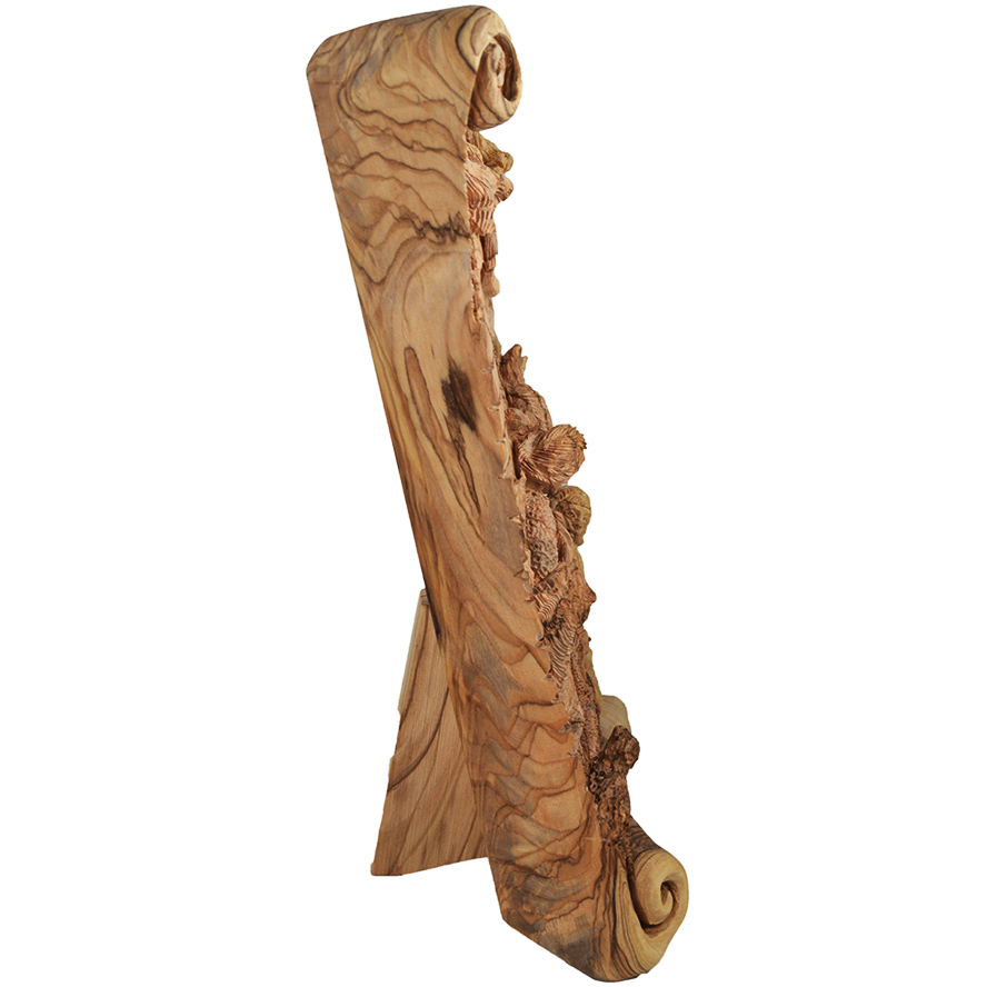 Biblical Art Exclusive! Nativity Scene Ornament from Olive Wood (side view)