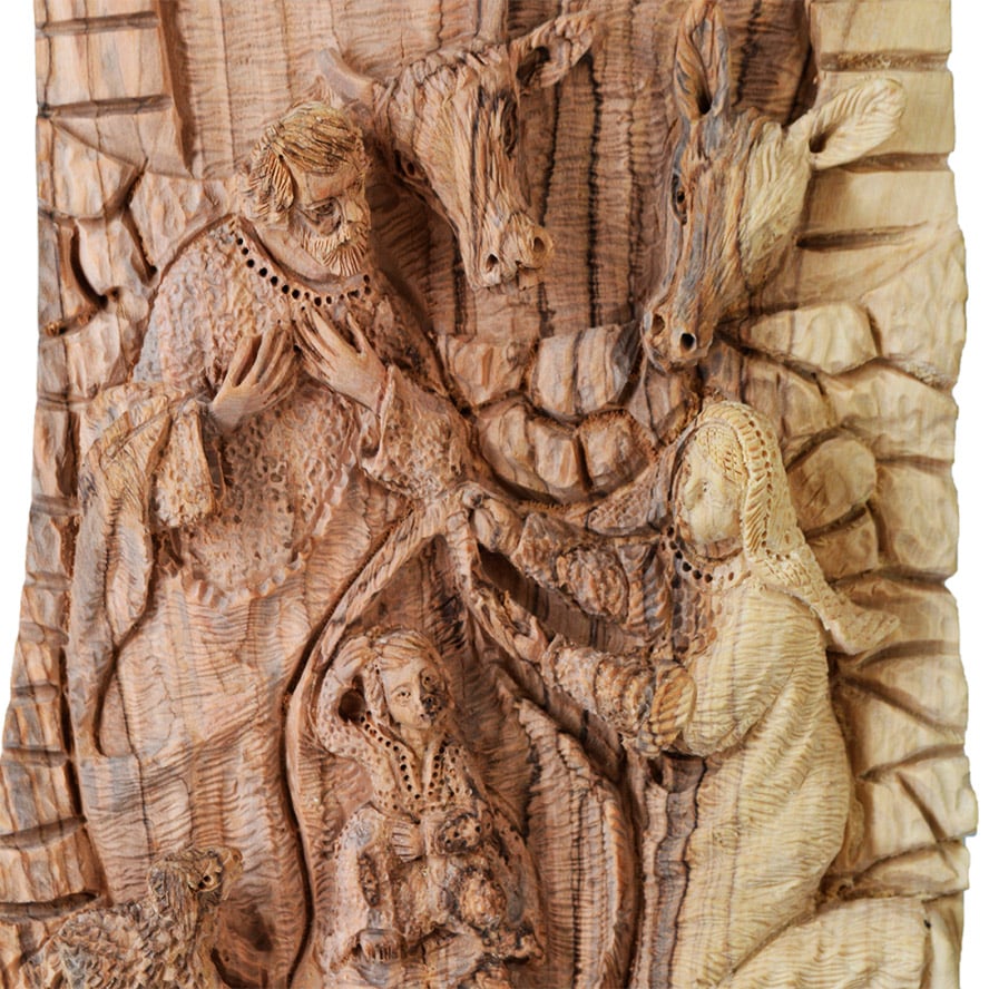 Biblical Art Exclusive! Nativity Scene Ornament from Olive Wood (detail)