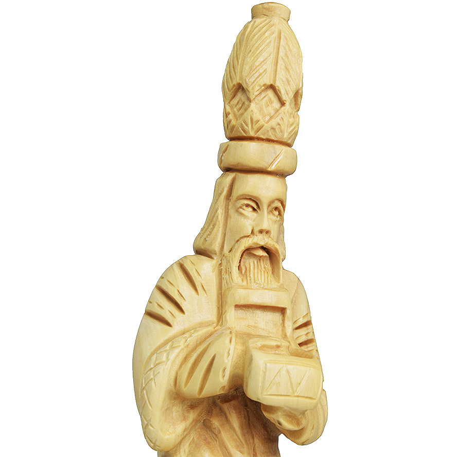 Set of Olive Wood Nativity Figurine Carvings from Bethlehem – 14 pc (King detail)