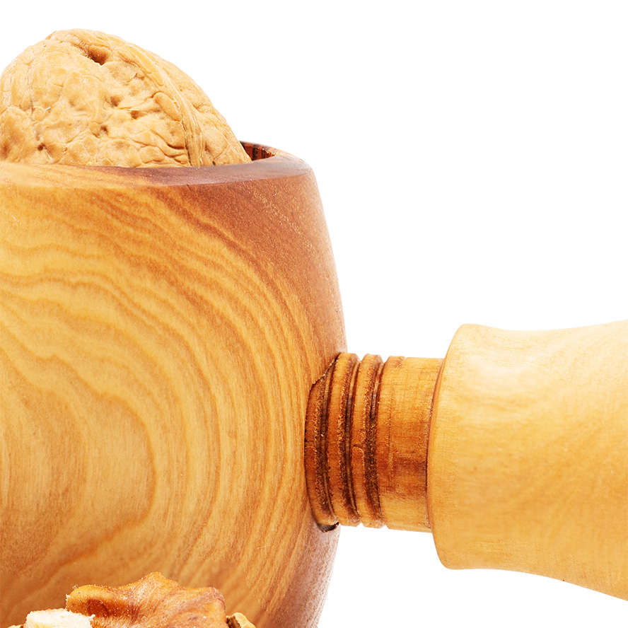 Olive Wood Christmas Nutcracker – Made in Israel (detail)
