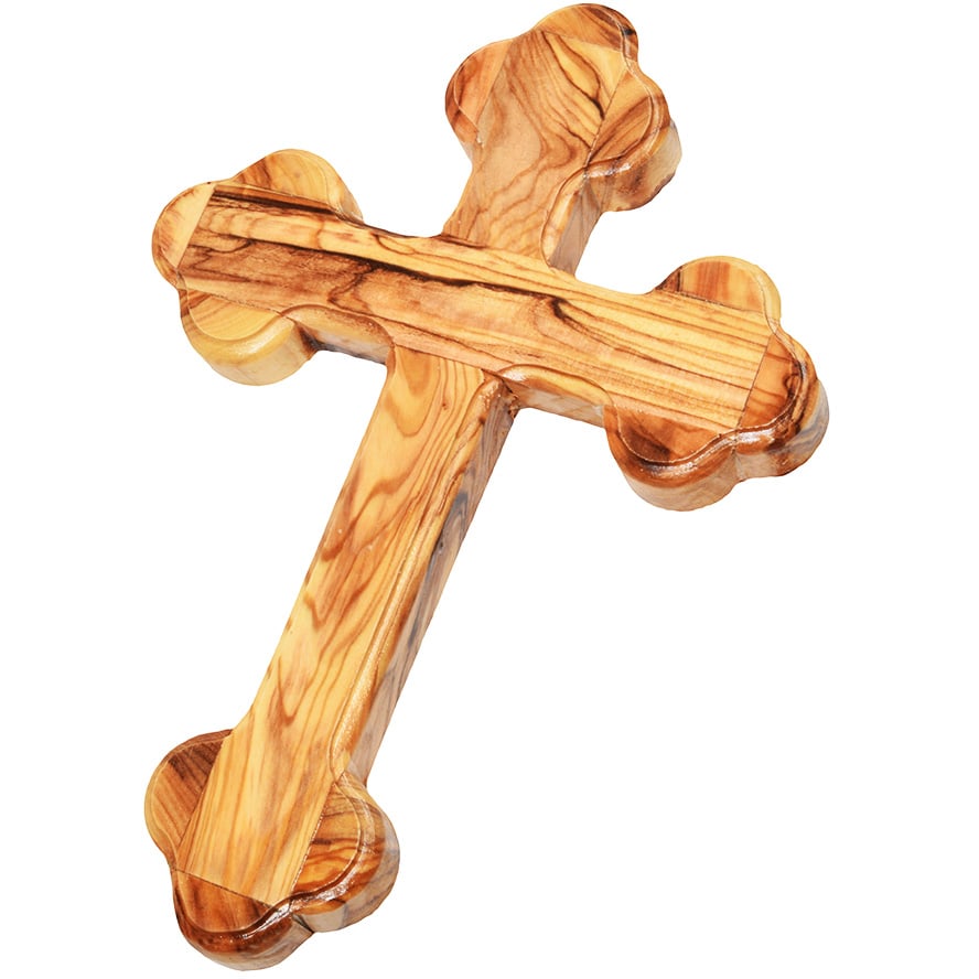 Orthodox Cross made in Bethlehem from Olive Wood – 7″