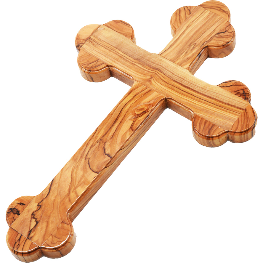 Wooden Orthodox Wall Cross – Made by Christians in the Holy Land – 11″ (layed down)