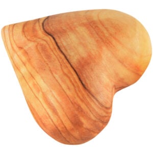 Olive Wood Heart - Handmade by Christians in Bethlehem (side view)